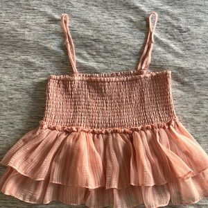 Light pink ruched tank